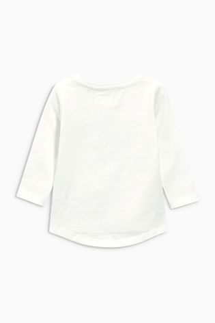Navy/Red/Cream Long Sleeve T-Shirts Three Pack (3mths-6yrs)